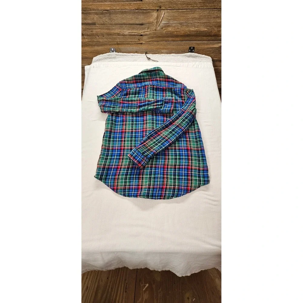 Ralph Lauren Boys XL 18-20 Plaid Flannel Lined Button Down Shirt Multi Color
